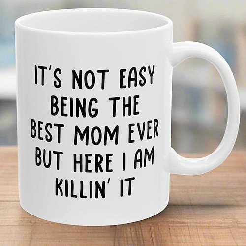 Lustige Geschenktasse für Mama zum Muttertag – Überraschung aus Keramik – die beste Mama der Welt – einzigartige Kaffeetasse Image