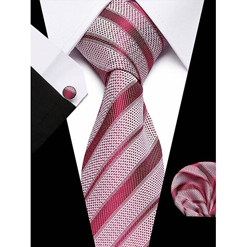 Lila kariertes Herren-Set aus Seidenkrawatte und Einstecktuch – stilvoll und elegant, perfekt für Hochzeiten, geschäftliche und formelle Anlässe Image