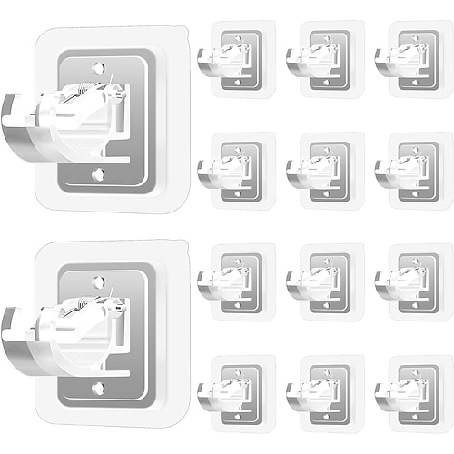 14 Stück selbstklebende, bohrfreie Gardinenstangenhalterungen – verstellbare Haken ohne Bohren – ideal für Bad, Küche, Haushalt und Hotel.