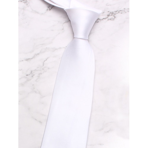 Einfarbige Herrenkrawatte aus Satin – klassische formelle Krawatte für Business, Hochzeiten und besondere Anlässe Image