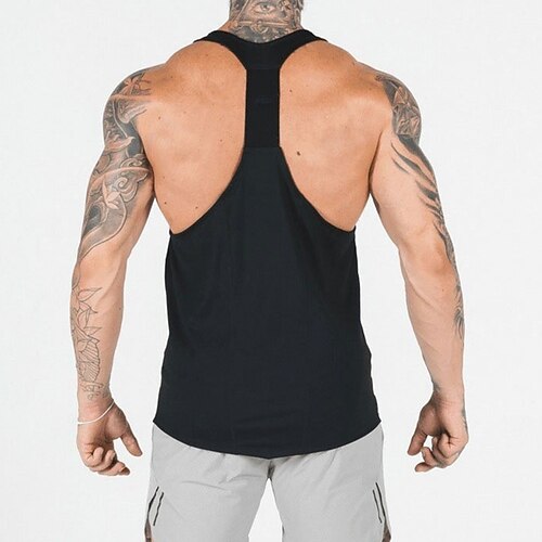 Herren Workout-Tanktop Lauf-Tanktop Fitness-Tanktop Ärmellos Tanktop Sommer Einfarbig Schnelltrocknend Kompression Feuchtigkeitsableitend Fitnesstraining Aktives Training Übung Sportbekleidung Image