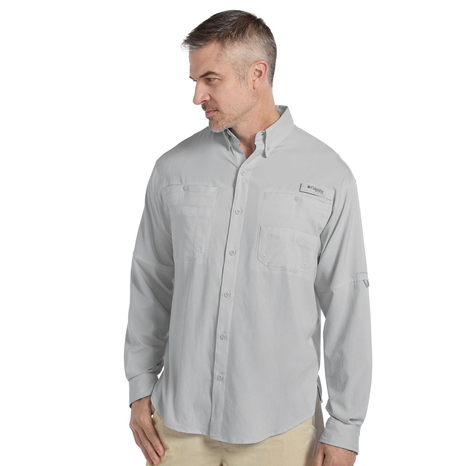 Columbia Men's Tamiami II Long Sleeve Shirt (Size 3X) Cool Grey, Polyester