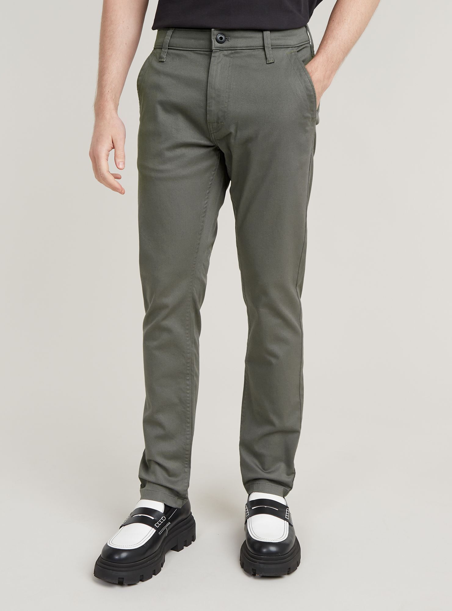 Chinohose G-STAR "Skinny Chino 3.0", Herren, Gr. 32, Länge 34, gs grau, Obermaterial: 50% Baumwolle, 47% Baumwolle, 3% Elasthan, Hosen Chinohose