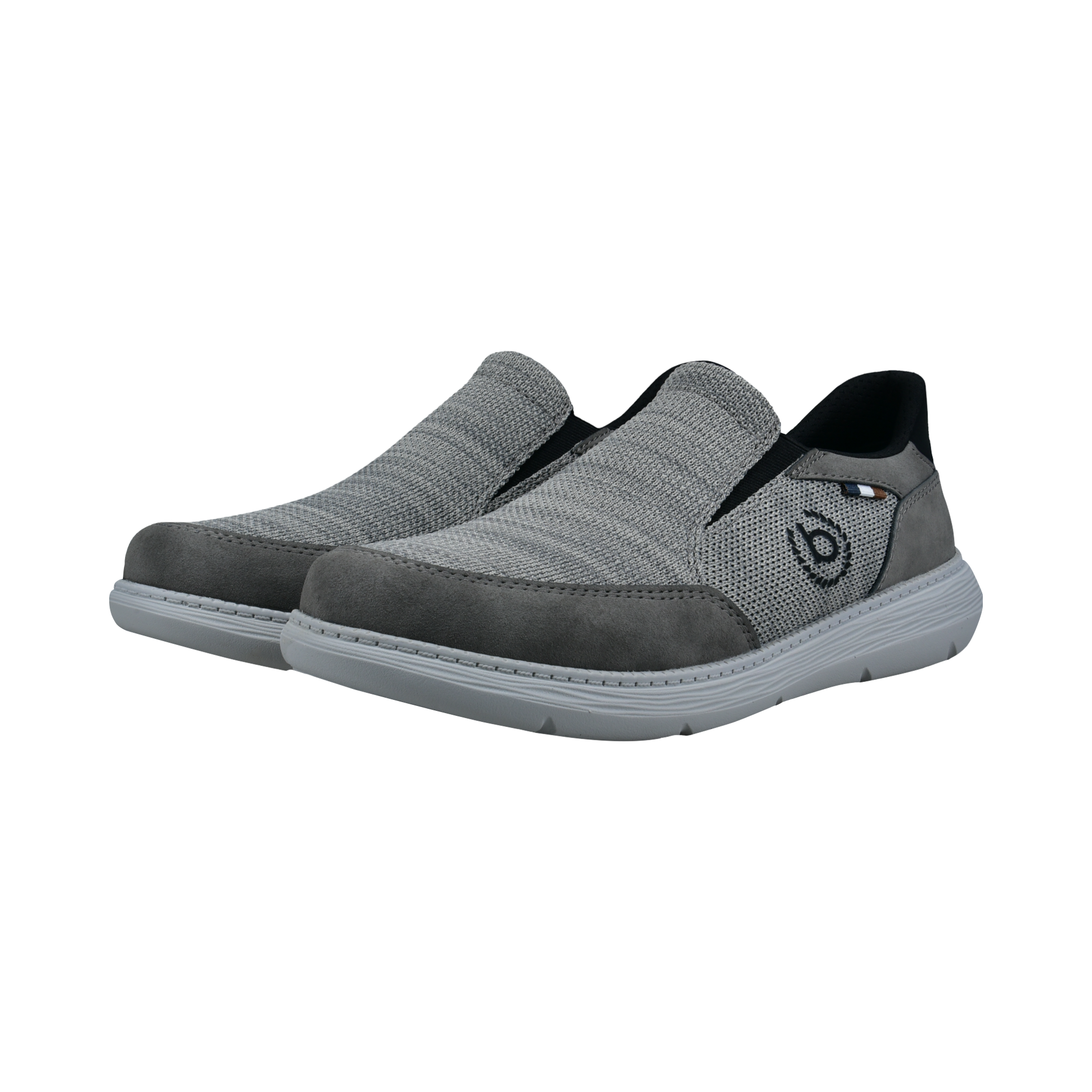 Slip-On Sneaker BUGATTI, Herren, Gr. 41, hellgrau, Lederimitat, Textil, Schuhe, Freizeitschuh, Schlupfschuh, Slipper mit Logo-Icon
