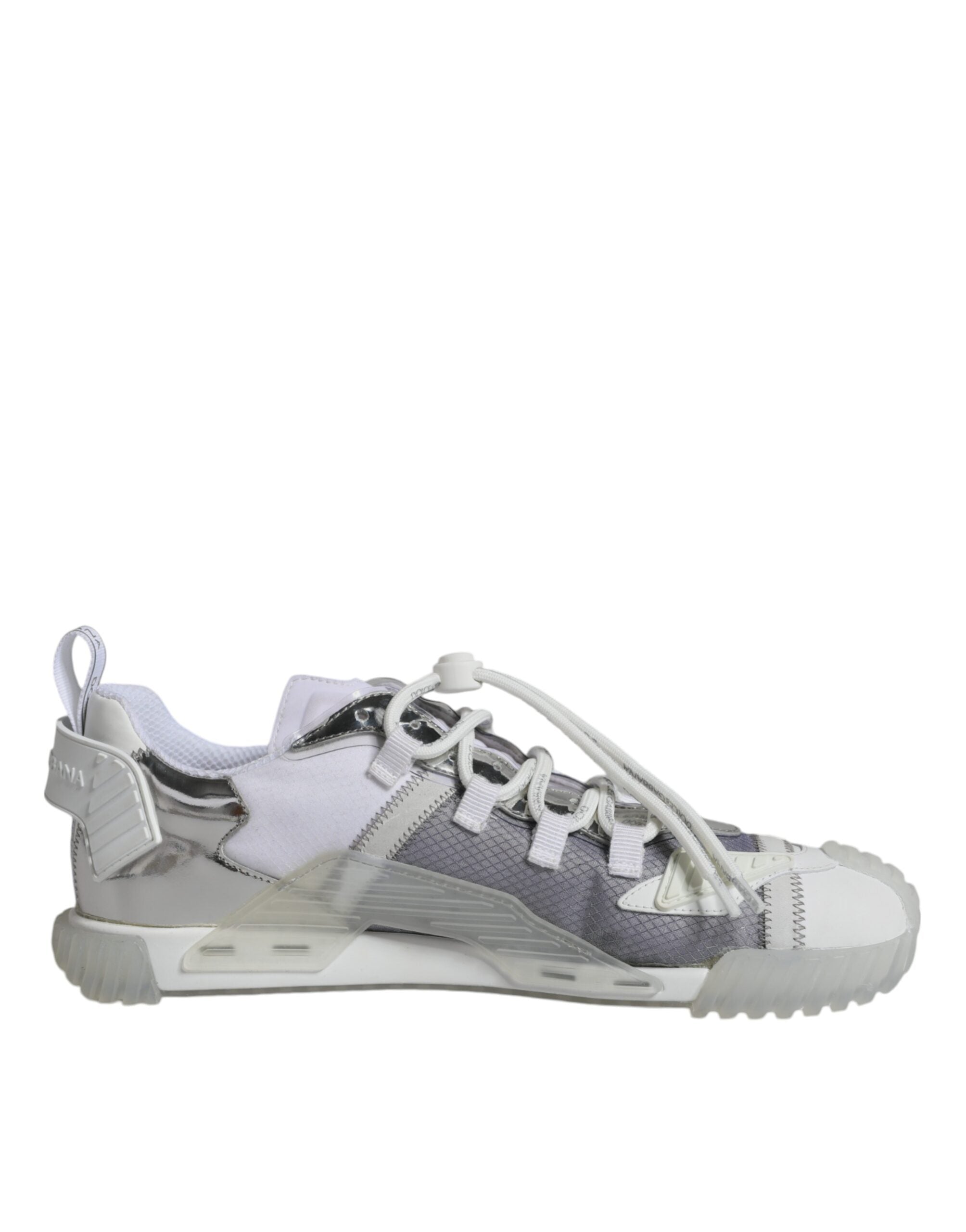 Dolce & Gabbana Weiße Silberne Low Top NS1 Sneakers Schuhe