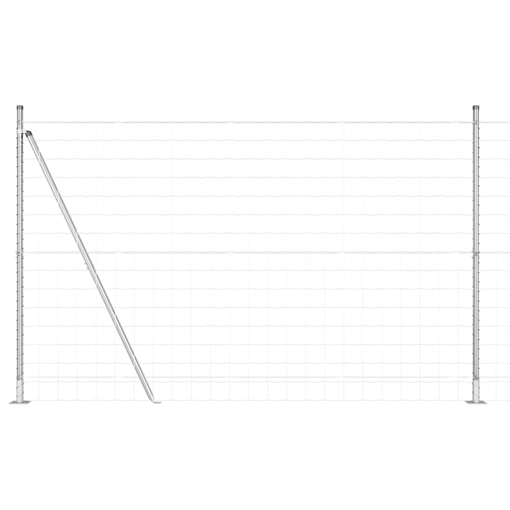 vidaXL Zaun mit Pfosten Silber 1,5 x 10 m Stahl Image