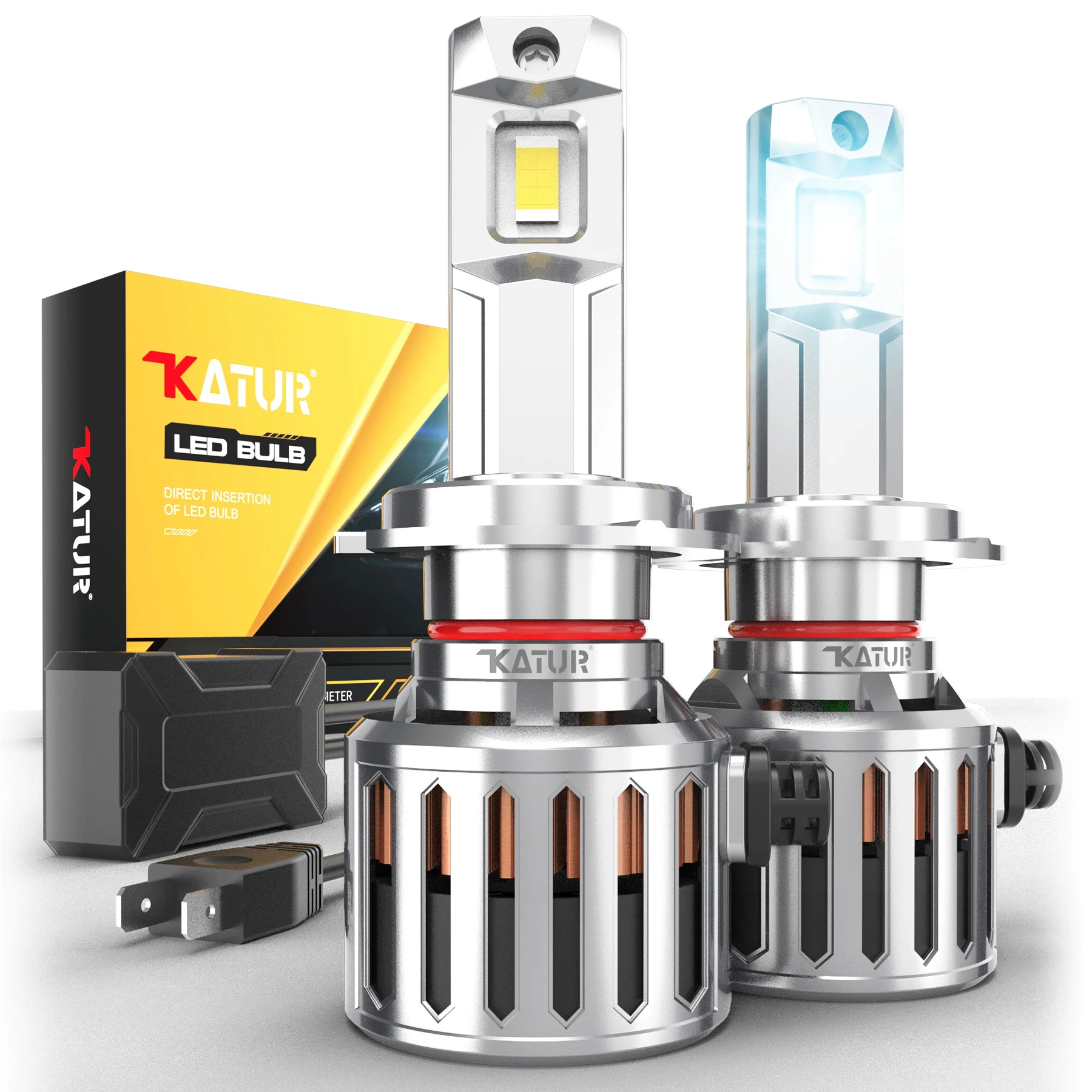 Katur 2x Canbus H7 LED-Lampe 40000LM 200W Fehlerfreie Stirnlampe Superhell 6000K Weiß H7 Autoscheinwerfer Hohe Leistung Image