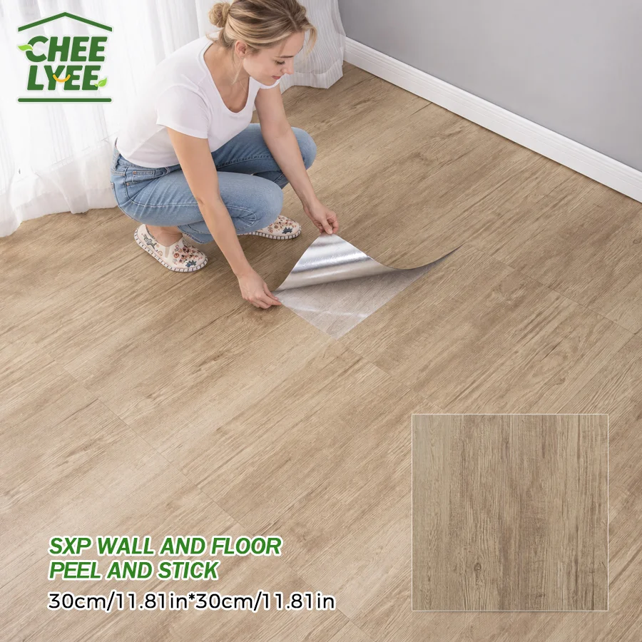 Abziehen und Aufkleben 11,8 Zoll x 11,8 Zoll (0,97 Quadrat Ft. Abdeckung) Backsplash-Fliese mit Holzmaserung, ideal für: Küche, Badezimmer, Wohnzimmer