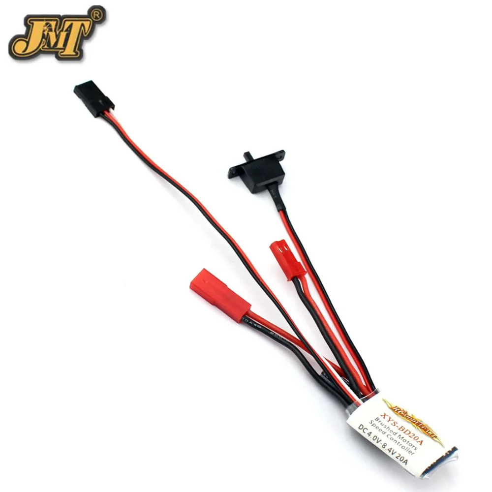 JMT 20A/10A Gebürstet ESC Auto Motor Geschwindigkeit Controller Beide Mit Bremse Keine Bremse funktion Für 1/16 1/18 Auto boot Image