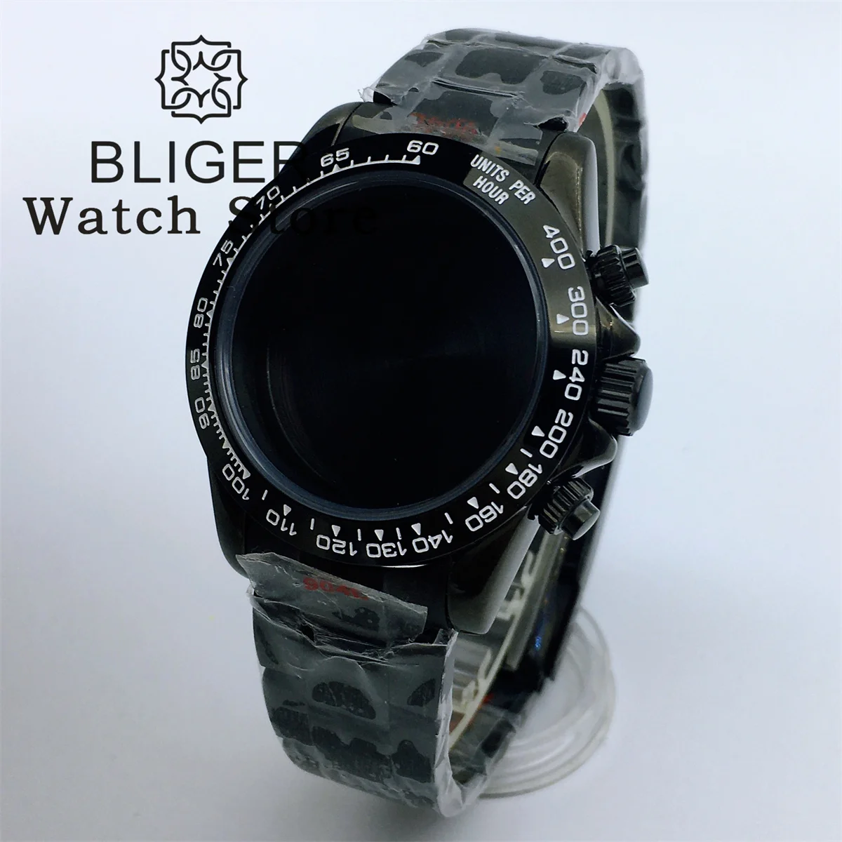 Bliger 39mm für vk63 Uhrwerk Japan Quarz Chronograph multifunktion ales Saphirglas Edelstahl Armband Image