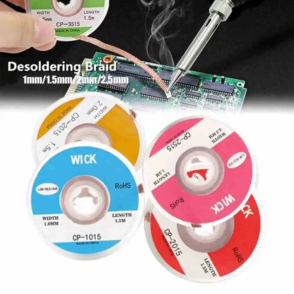 10 Stück Lötdraht-Saugband, Entlötdraht, Entlöten, No-Clean-Entlötgerät, No-Clean Solder geflochtene Dochte Image