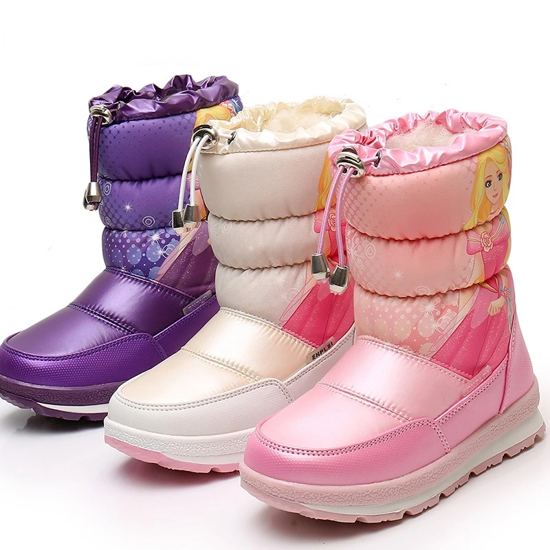 Echte Wolle Kinder Schnee Stiefel Winter Warme Kinder Schuhe Casual Turnschuhe Wasserdichte Mädchen Prinzessin Schuhe Natürliche Pelz Kind Stiefel