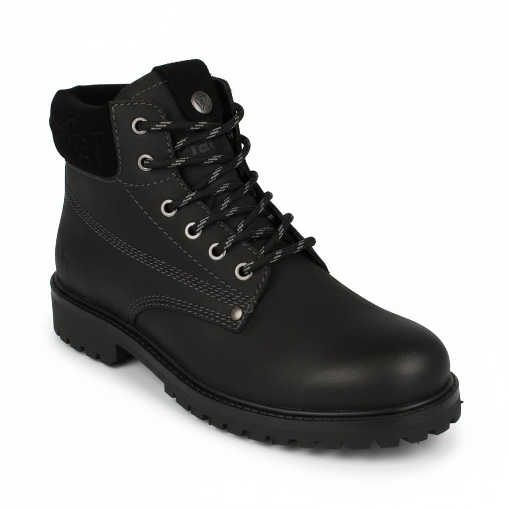 Winterstiefel WRANGLER "ARCH FUR MEN HIGH", Herren, Gr. 45, triple schwarz, Leder, Schuhe Winterstiefel, gefüttert