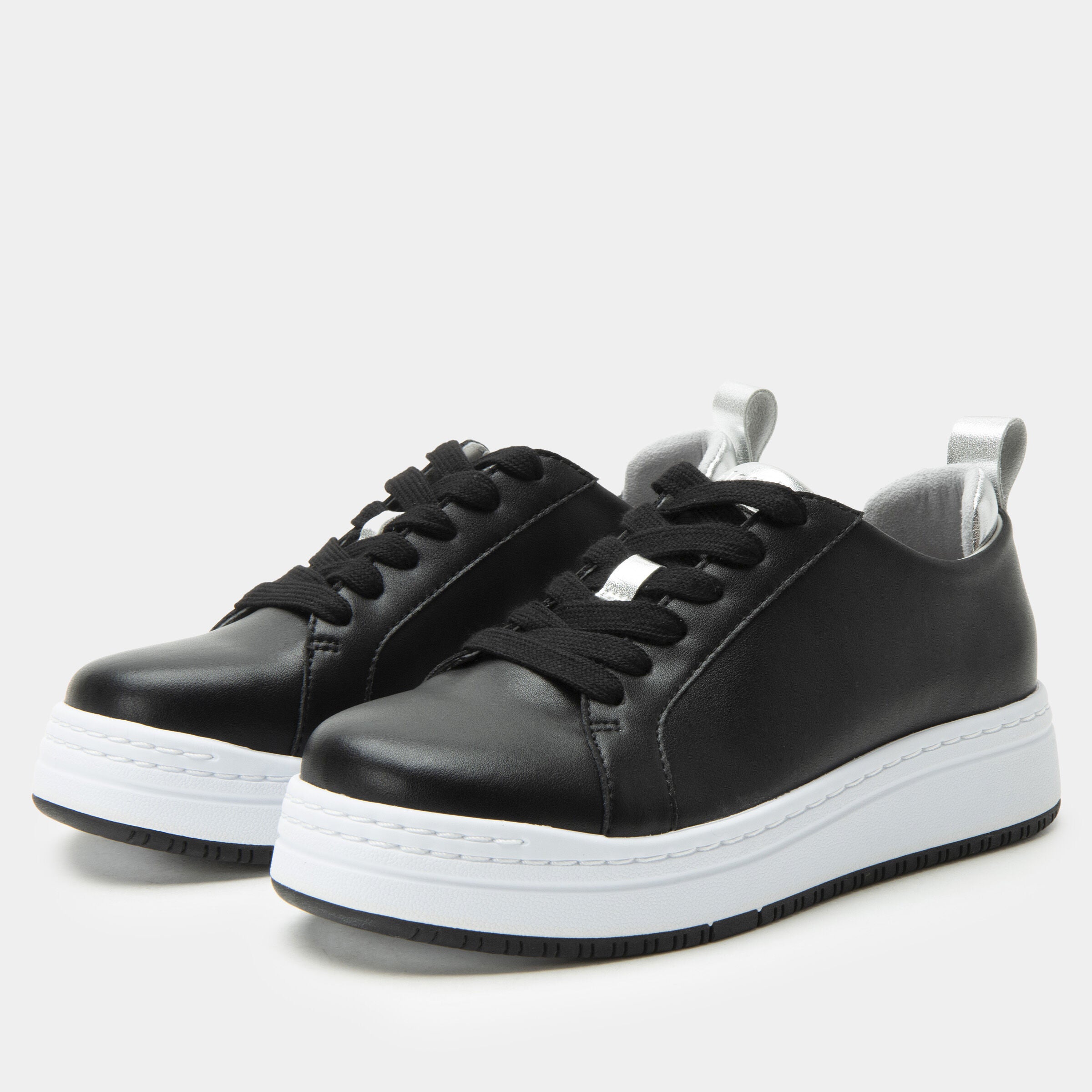 Women's Adysen Platform Lace Up Fashion Sneaker by Alegria in Black (Size 39 M)