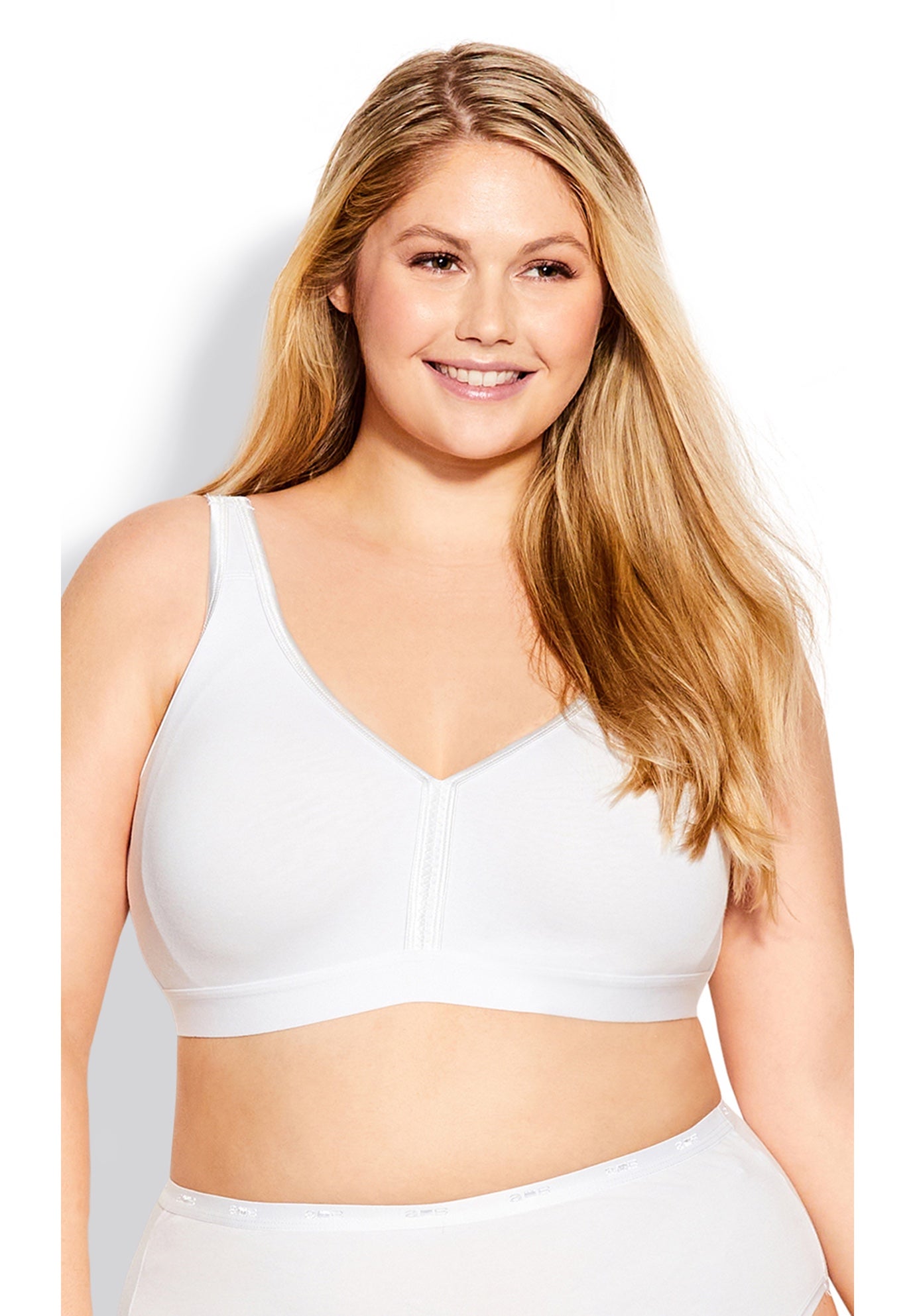 Plus Size Women's Basic Cotton Bra by Avenue Body in White (Size 50 DD)