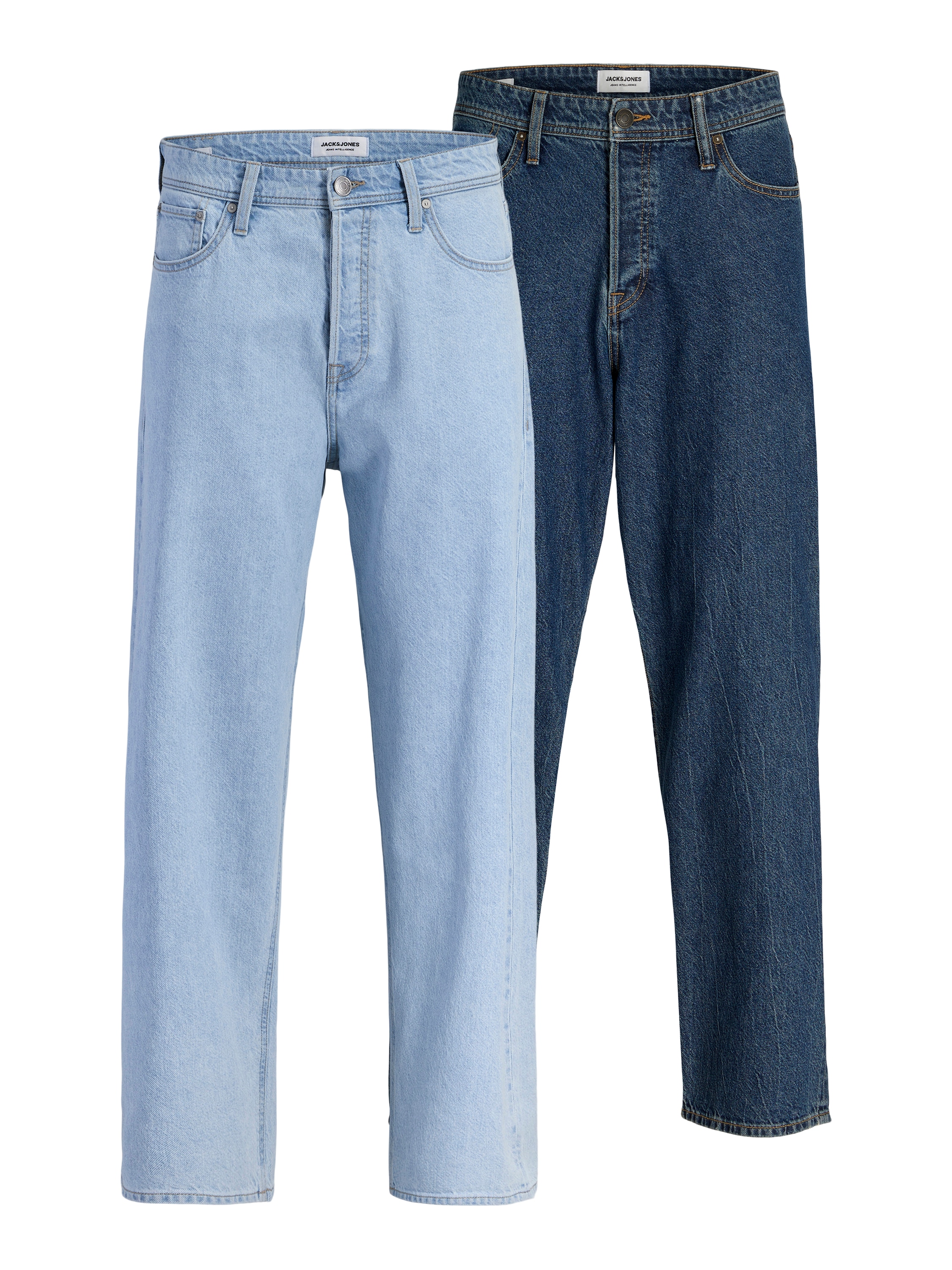Relax-fit-Jeans JACK & JONES "JJIALEX JJORIGINAL SQ 060/738 2PK MP", Herren, Gr. 31, Länge 36, blau denim pack:sq 738, Jeans