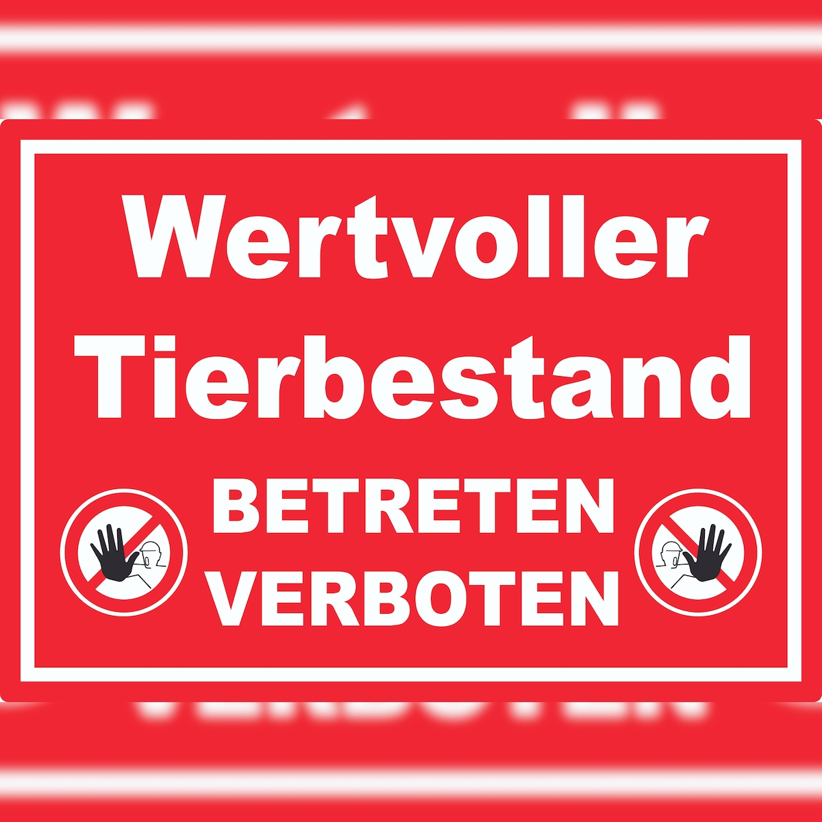 HB-Druck Wertvoller Tierbestand Schild A5 Rückseite selbstklebend Image