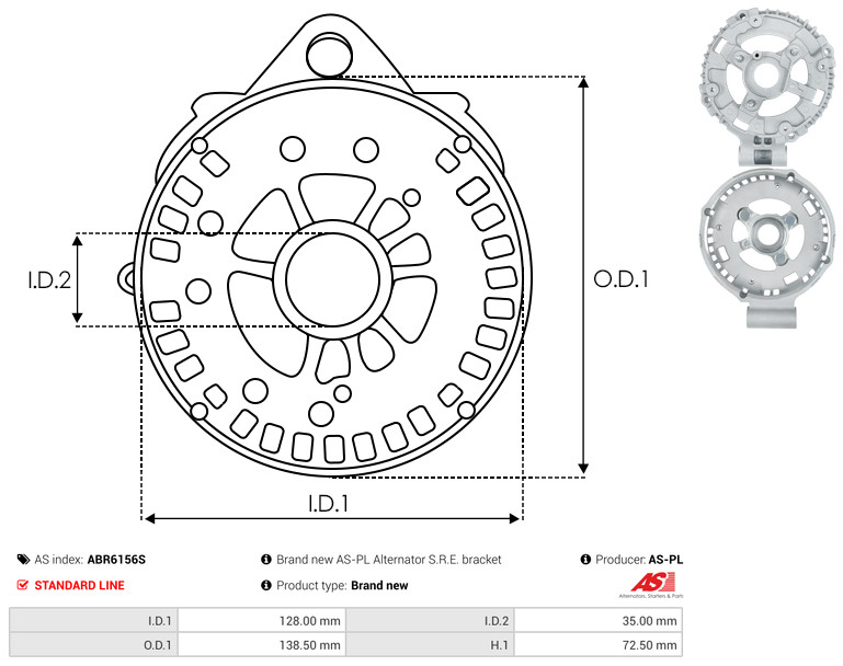 AS-PL Universal ABR6156S 138,50mm Image