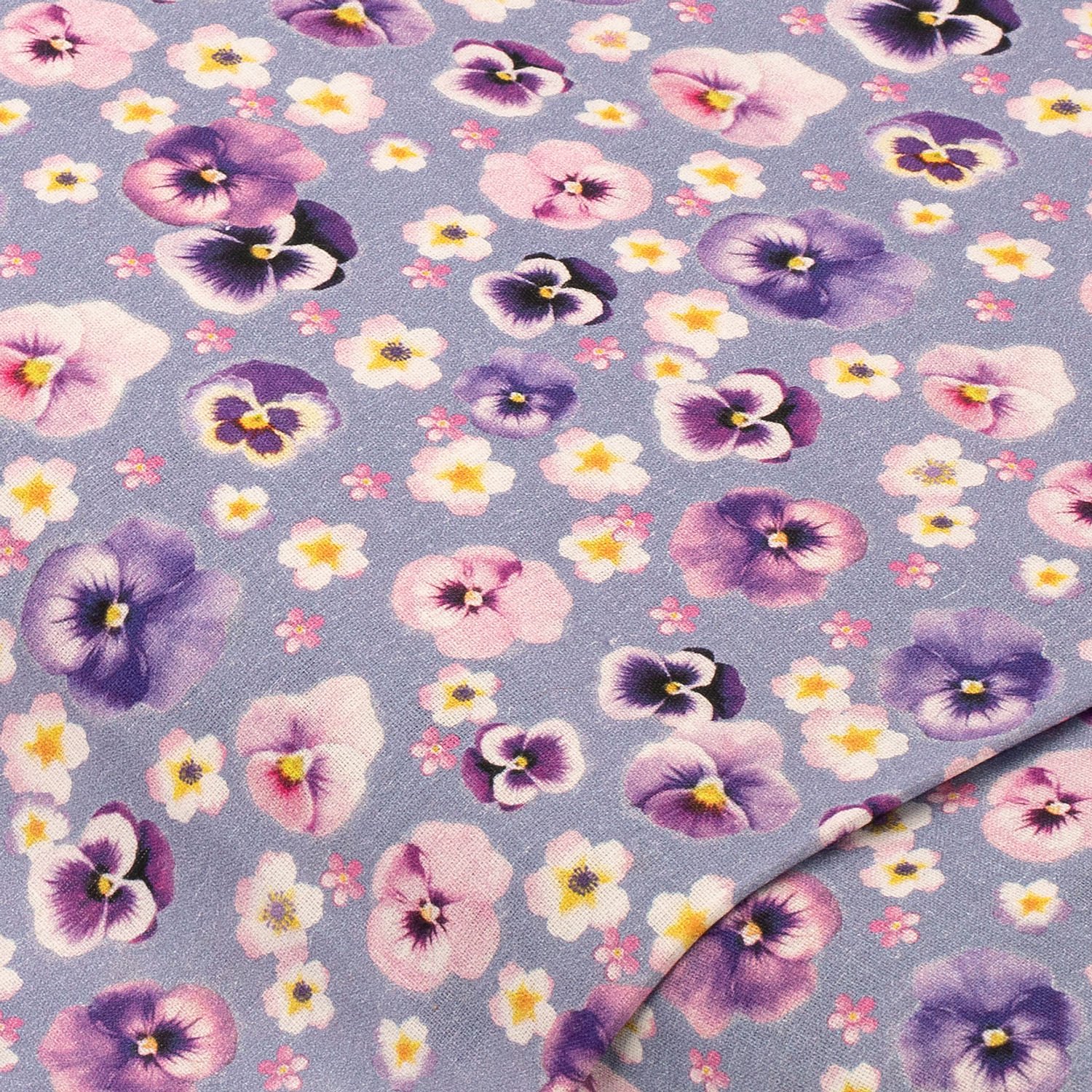 Baumwollstoff Stiefmütterchen-Allover „Sina“, lila-color Image