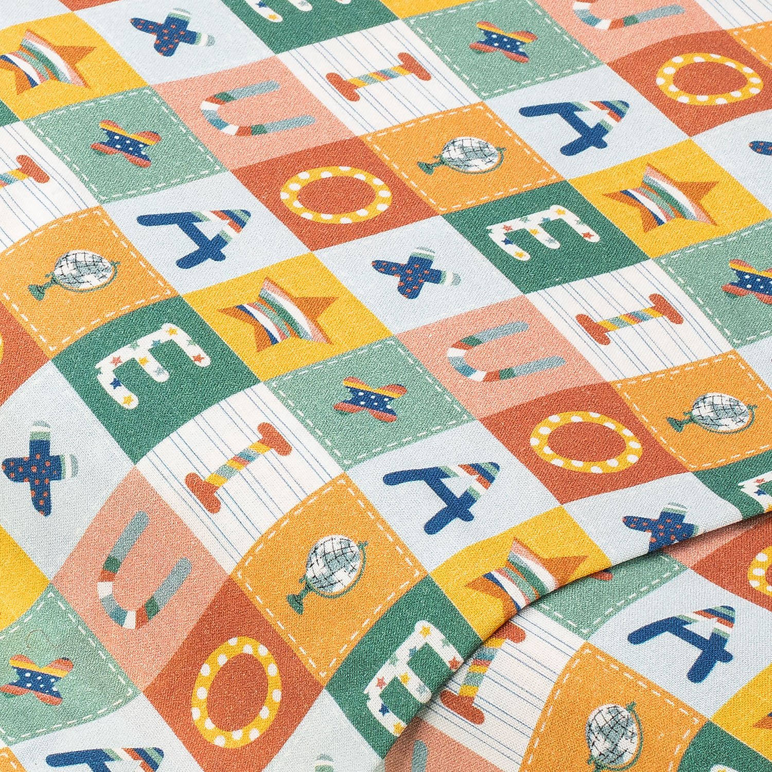 Baumwollstoff Buchstaben-Patch Dana, bunt Image