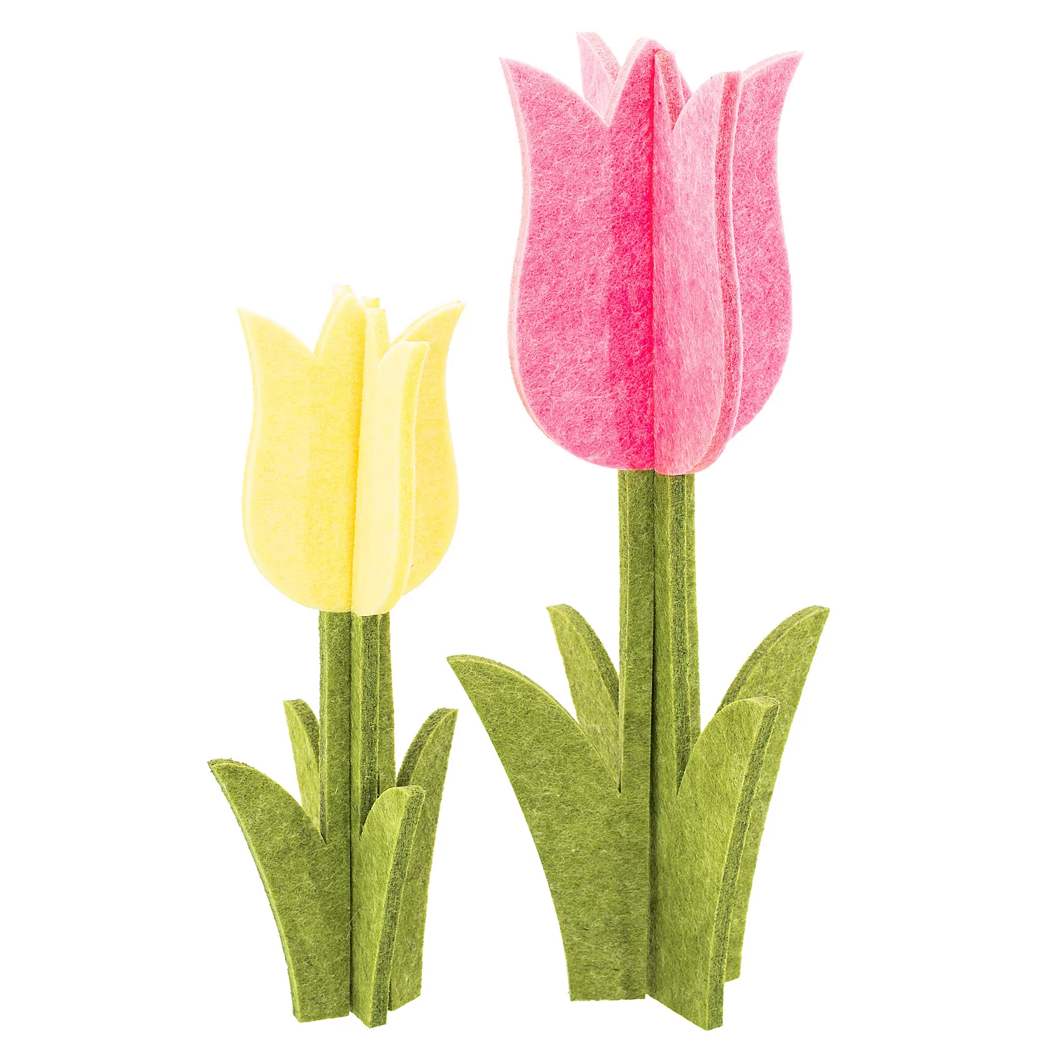 Filz-Tulpen, gelb und pink, 2 Stück Image
