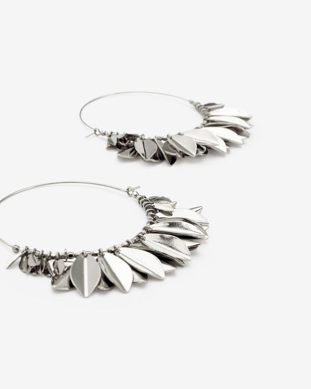 Metal Shiny Leaf Earrings - White - Isabel Marant Earrings