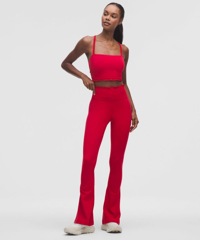– Nulu Ruffle-Trim Flared Pants – – Size 10 - Red - lululemon athletica Pants