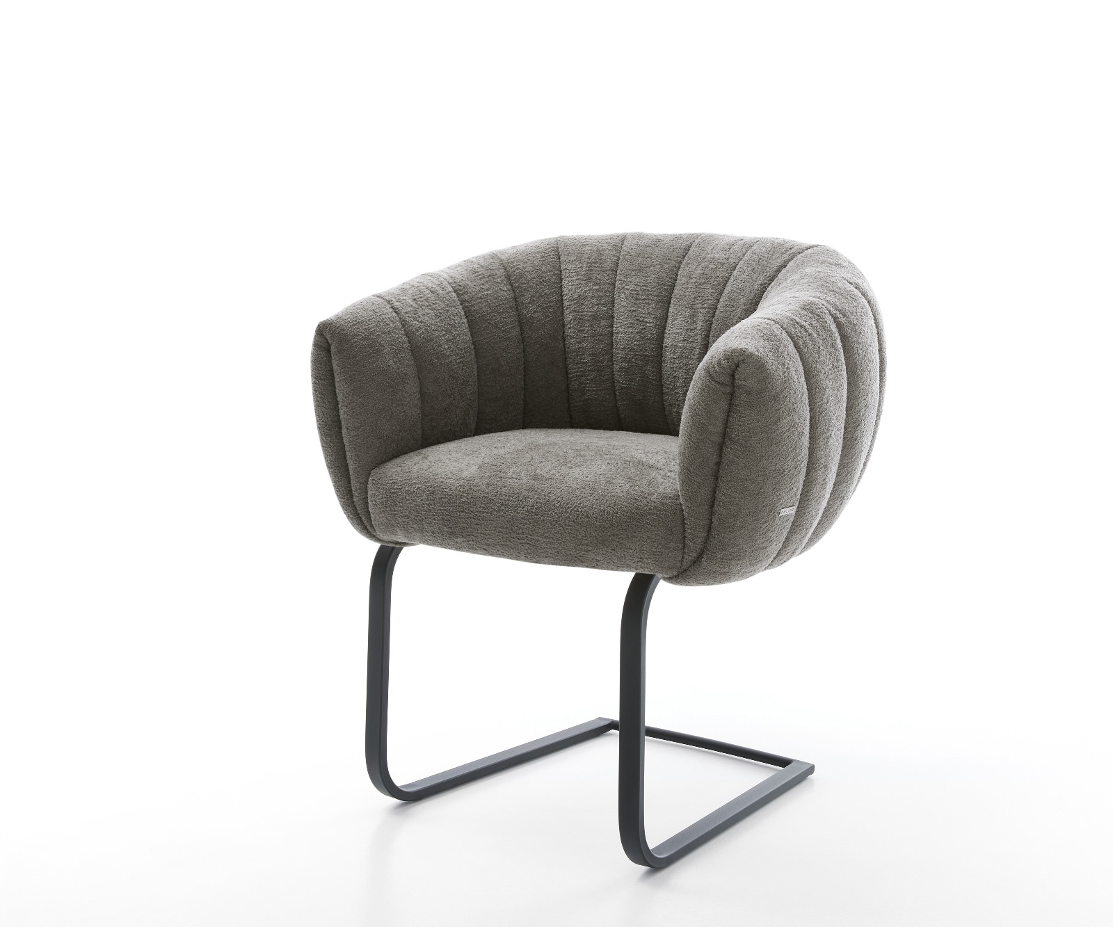 DELIFE Freischwinger Jada-Flex Bouclé Soft Schlamm Freischwinger flach Schwarz Taschenfederkern, Esszimmerstühle Image