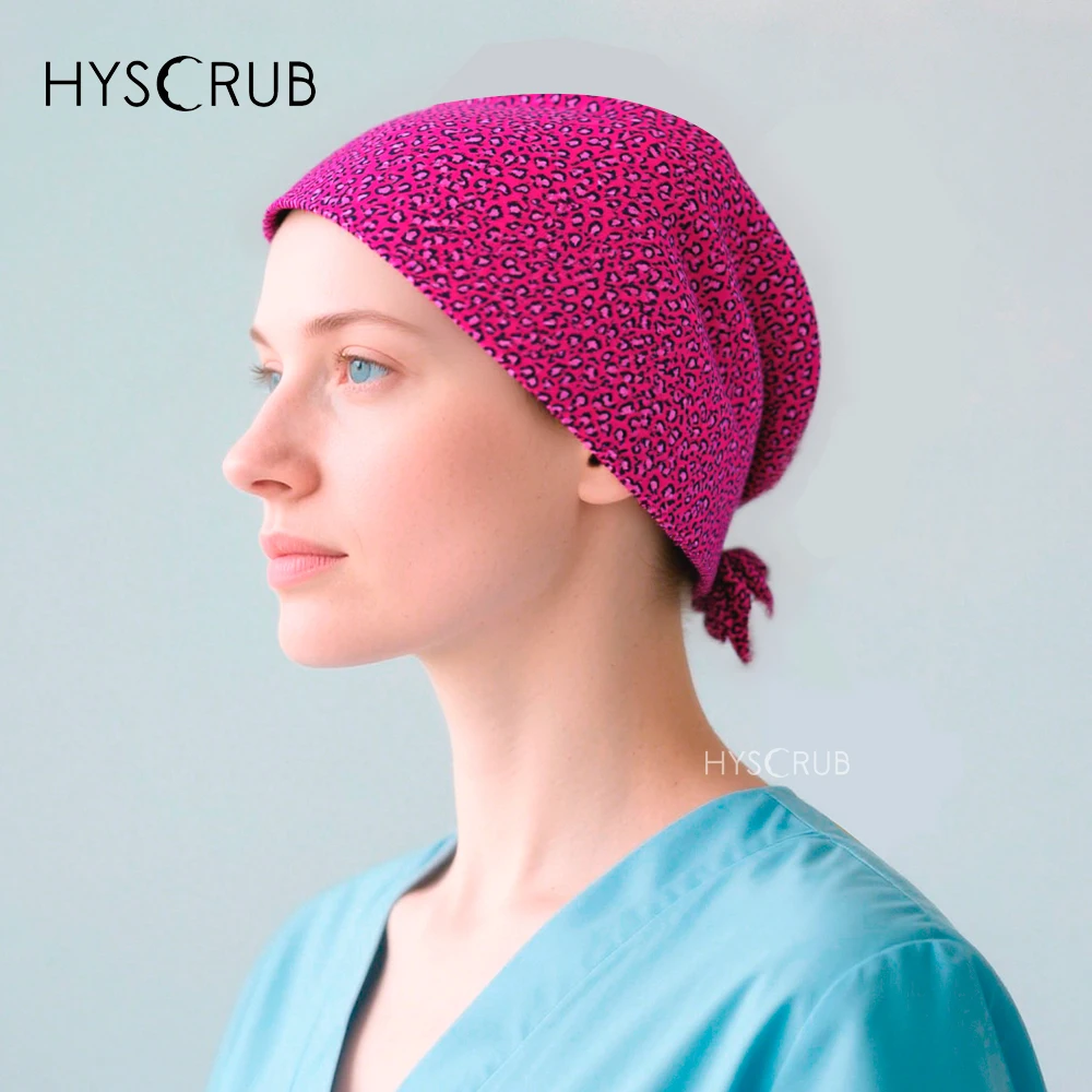  Scrub-Hüte mit modischem Aufdruck, atmungsaktive Scrub-Mütze, Arbeitsmütze für Arzt und Krankenschwestern Image