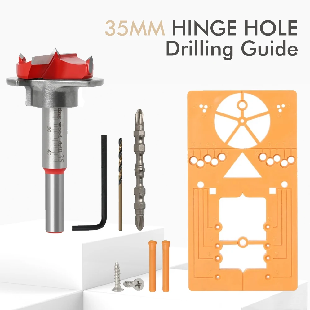 Multifunktion scharnier Position ierer mit offenem Loch Set Dreh bohrer Schrauben dreher Bit Holz bearbeitung Tür schrank Loch öffner Zubehör Werkzeug Image