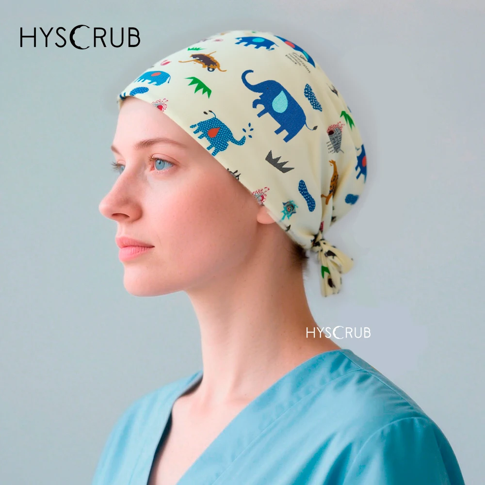 Weiche Mütze, bedruckt, Krankenschwester, schweißabsorbierend, Kopfwickeltuch, chirurgische Anti-Schmutz-Kappe, Peeling-Kappe Image