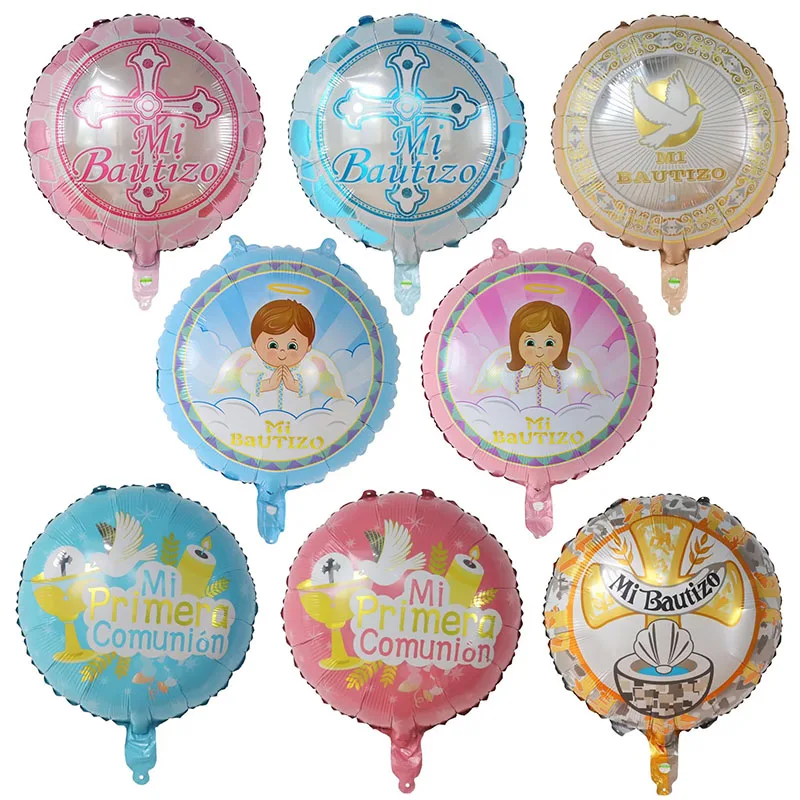 10 stücke 18 zoll Runde Spanisch Taufe West Taufe Thema Party Dekoration Baby Dusche Folie Helium Ballons Kinder Spielzeug Luft globos Image