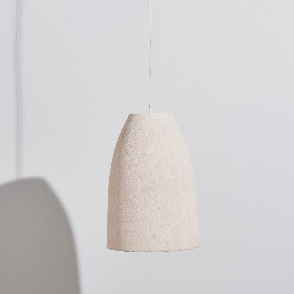 Suspension cloche en fibre de verre couleur crème