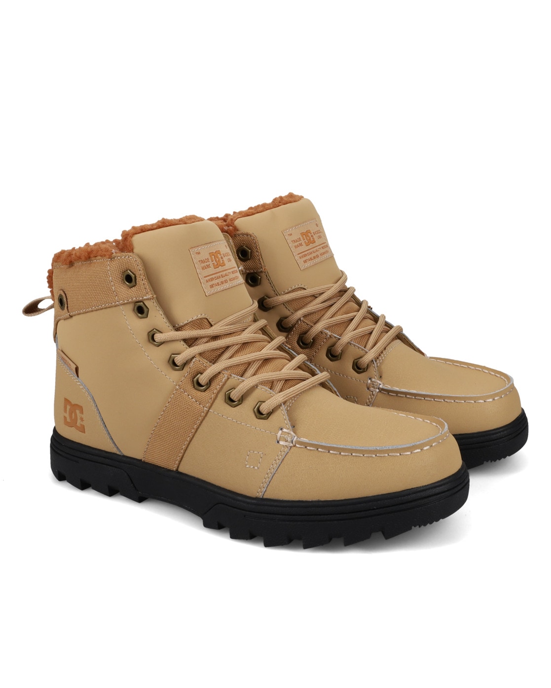 Schnürstiefel DC SHOES "Woodland", Herren, Gr. 8(40,5), tan, schwarz, Obermaterial:48.67% Leder, 34.31% Synthetikmaterial, 17.2% Polyester;, Schuhe Schnürstiefel