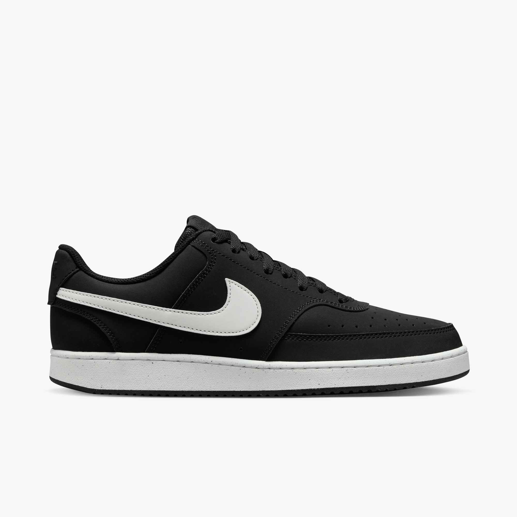 Sneaker NIKE SPORTSWEAR "COURT VISION LO V2 NBK", Damen, Gr. 47,5, schwarz, summit weiß, Leder, Synthetik, Schuhe Sneaker, Design auf den Spuren des Air Force 1