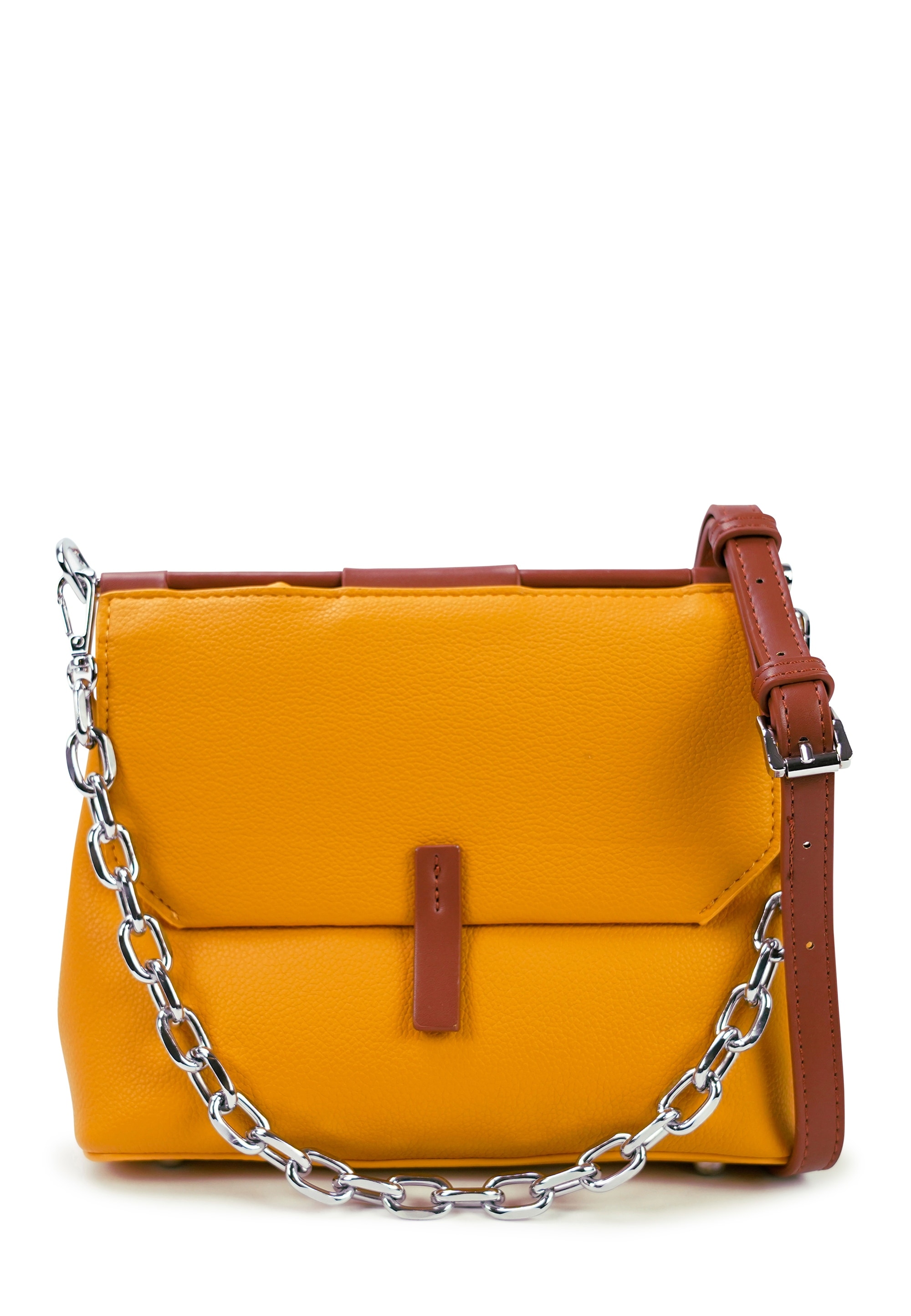 Schultertasche HARPA "KOA", Damen, Gr. B/H/T: 10cm x 17cm x 25cm, gelb, Polyurethan (PU), unifarben, Taschen Schultertasche, mit unterteiltem Hauptfach