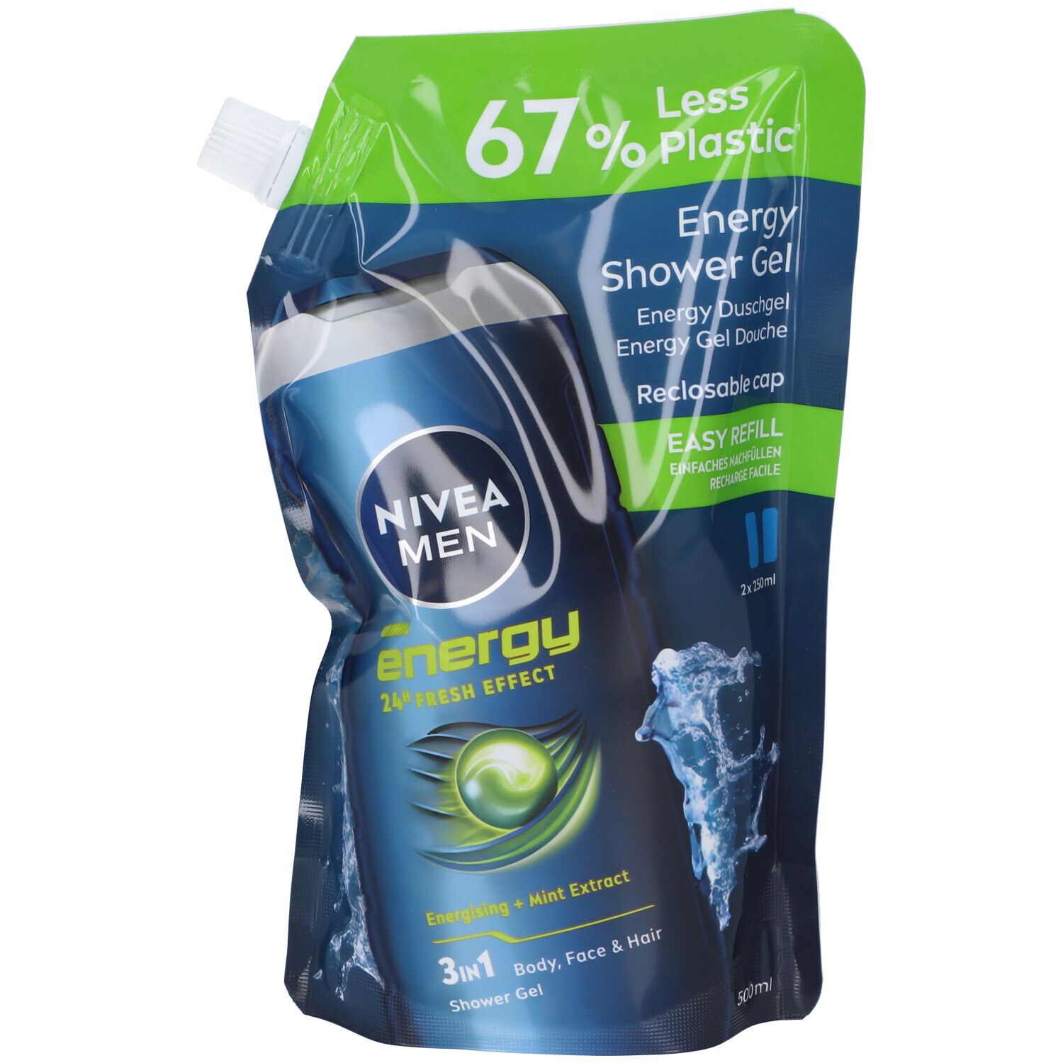 Nivea Men Energy Shower Gel Ricarica 500 ml Detergente