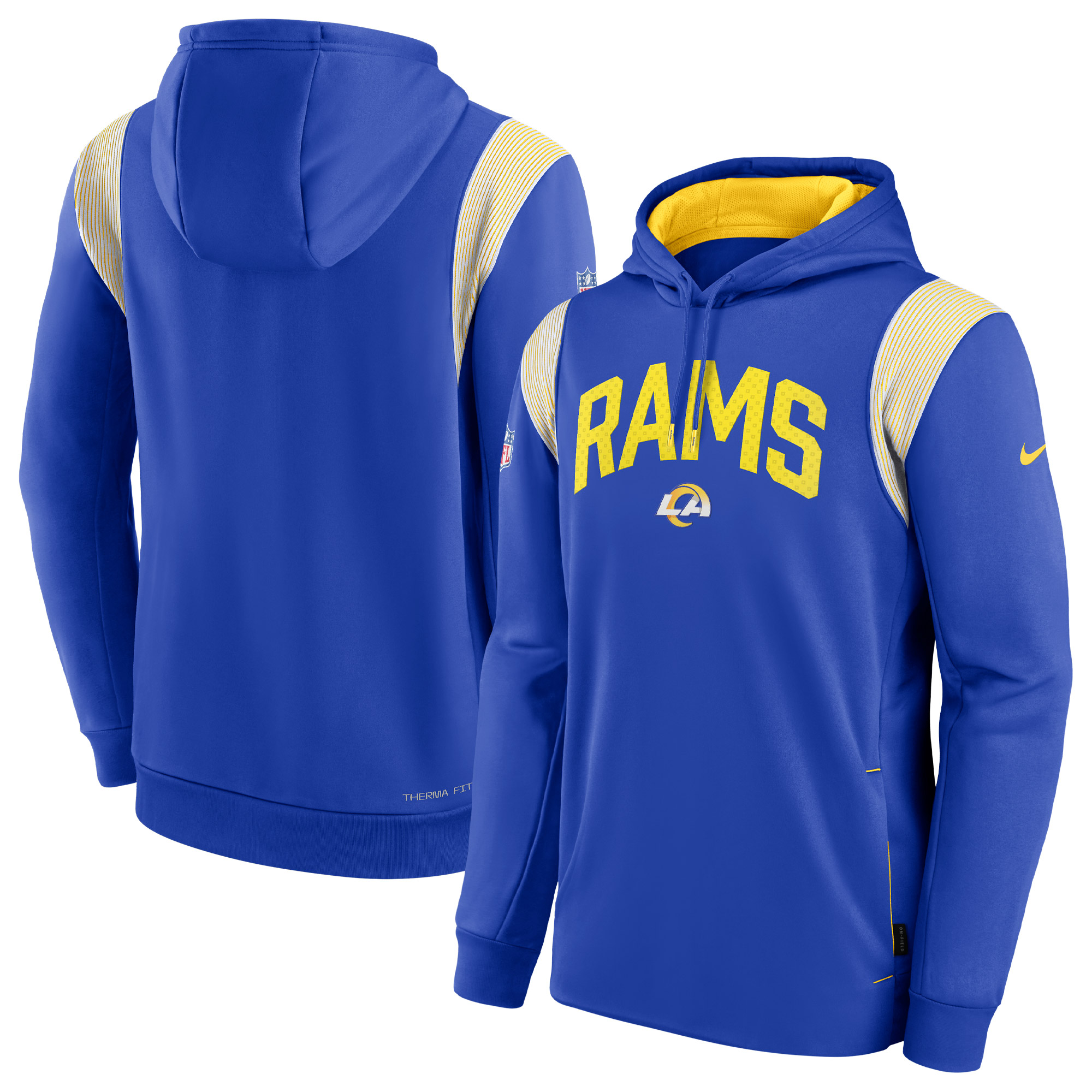 Nike Herren-Pullover-Hoodie „Royal Los Angeles Rams Sideline Athletic Stack“ Image