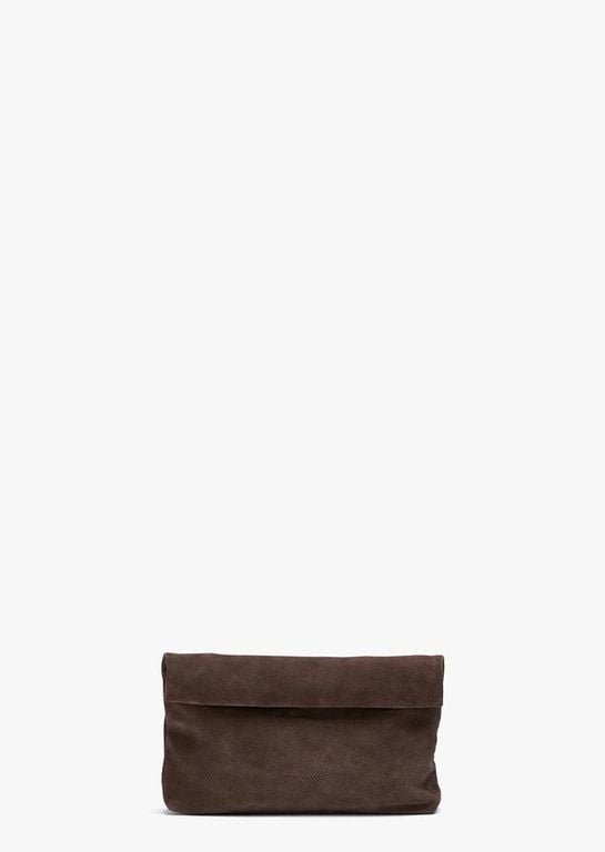 Avva Espresso Suede Clutch - Brown - Tony Bianco Clutches