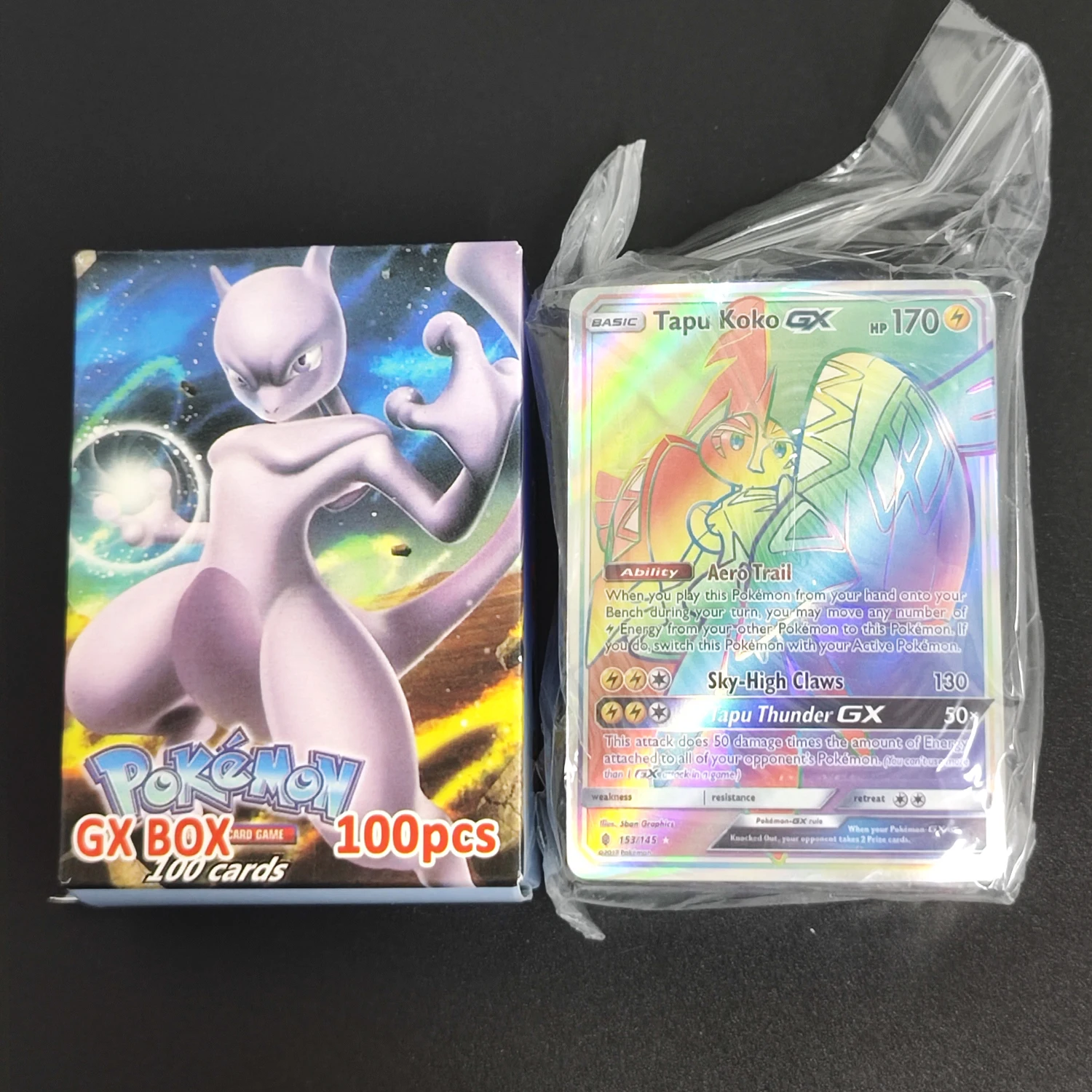 100PCS/Box Card GAME GX EX Mewtwo Charizard Greninja Latias Tapu koko Toys Hobbies Hobby Collectibles Game Collection Anime Card