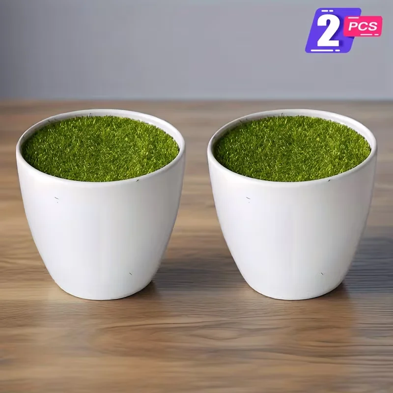2 pezzi di plastica pianta vaso di fiori artificiale vaso spesso piante vaso vivaio vaso prato artificiale vaso bianco decorazione del giardino di casa
