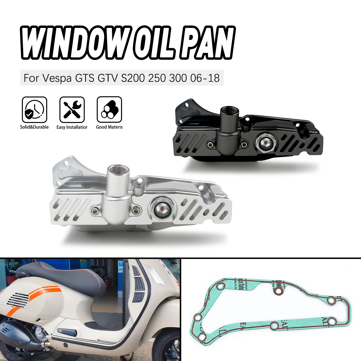 Ersatz-Reparaturteile für Motorölwanne für Vespa GTS GTV S200 250 300 2006–2018 Image
