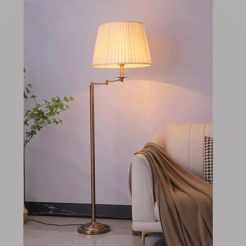 Amerikanische Retro verstellbare einziehbare Stehlampe Wohnzimmer Schlafzimmer Hotel Nachttisch Design europäische Sofa Seite Dekor Stand Licht Image