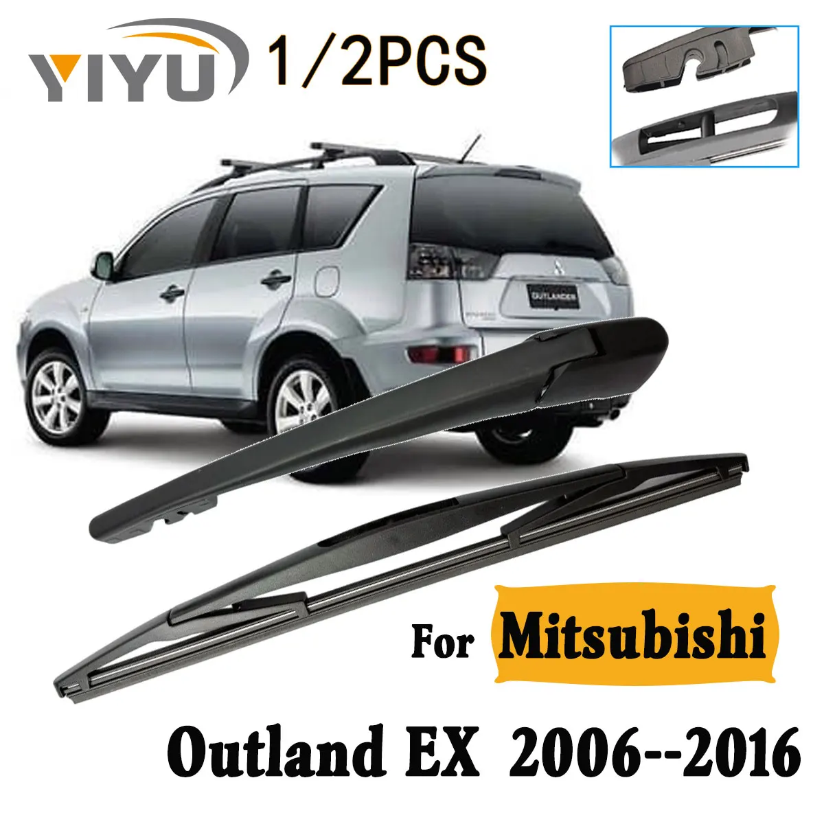 1/2PCS Hinten Wischer Klinge Wischer Arm Windschutzscheibe Windschutz Sauber Heckklappe Fenster Auto Regen Pinsel Für Mitsubishi Outland EX 2006--201 Image