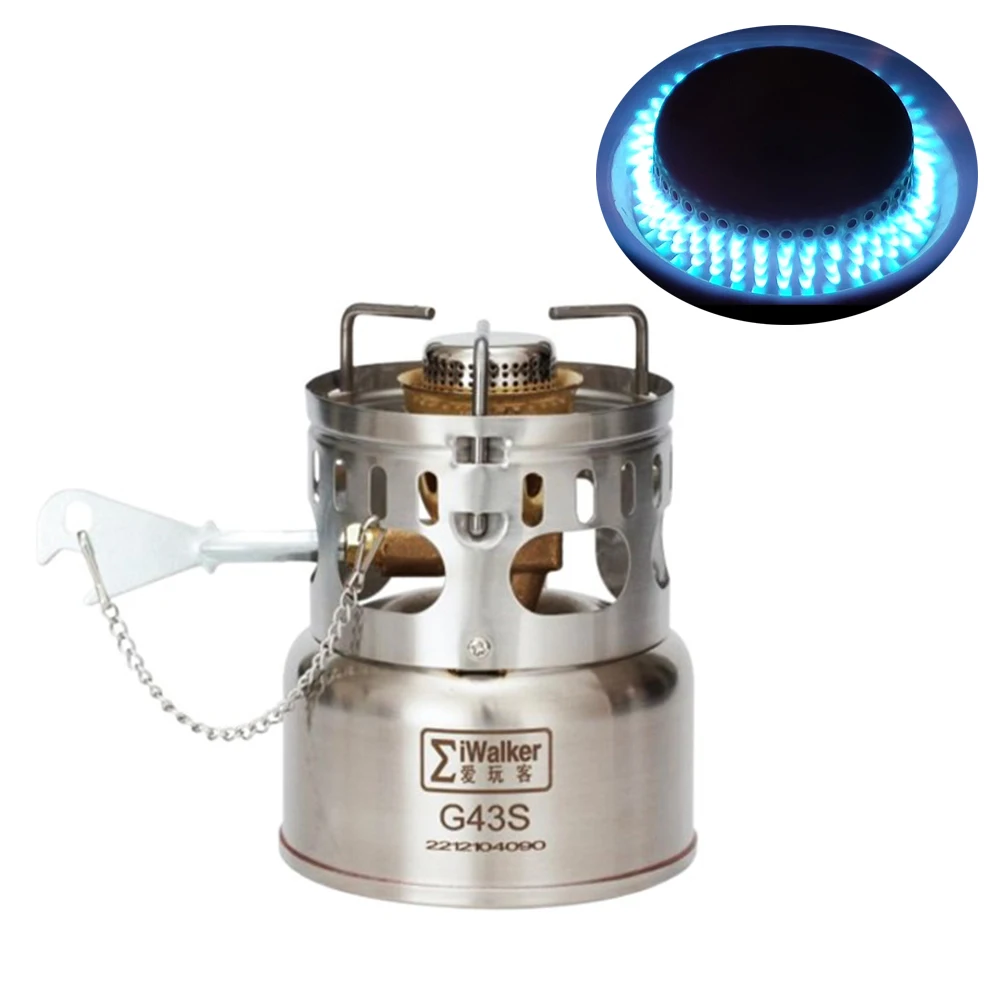 Camping-Mini-Flüssigkeits-Heizöl-Herd mit leisem Brenner, tragbar, für den Außenbereich, Edelstahl, 200 ml, Kraftstoffkapazität, einfache Aufbewahrung Image