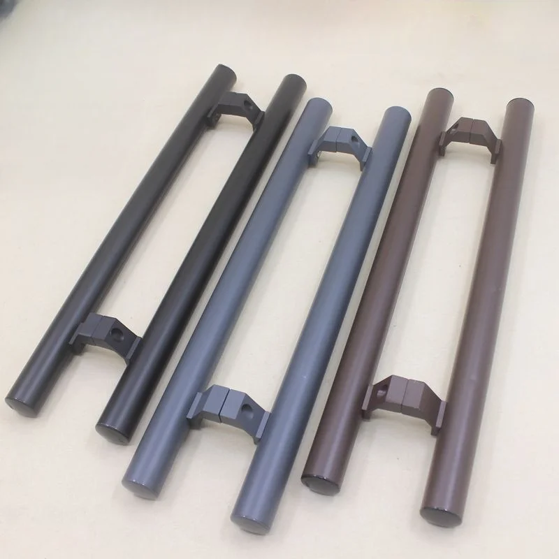 Schwarz verdickter quadratischer Türgriff aus Edelstahl Glastür griff Push Pull gerahmt