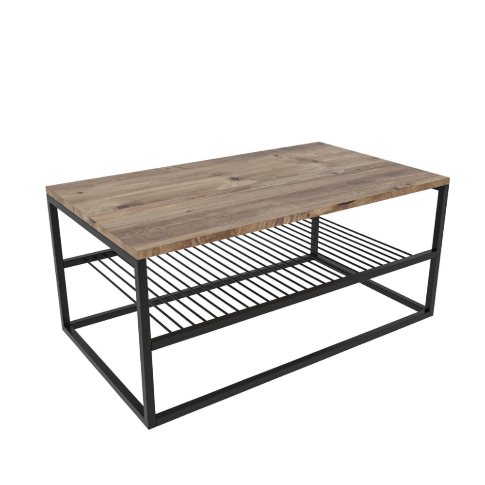 Table basse industrielle avec étagère