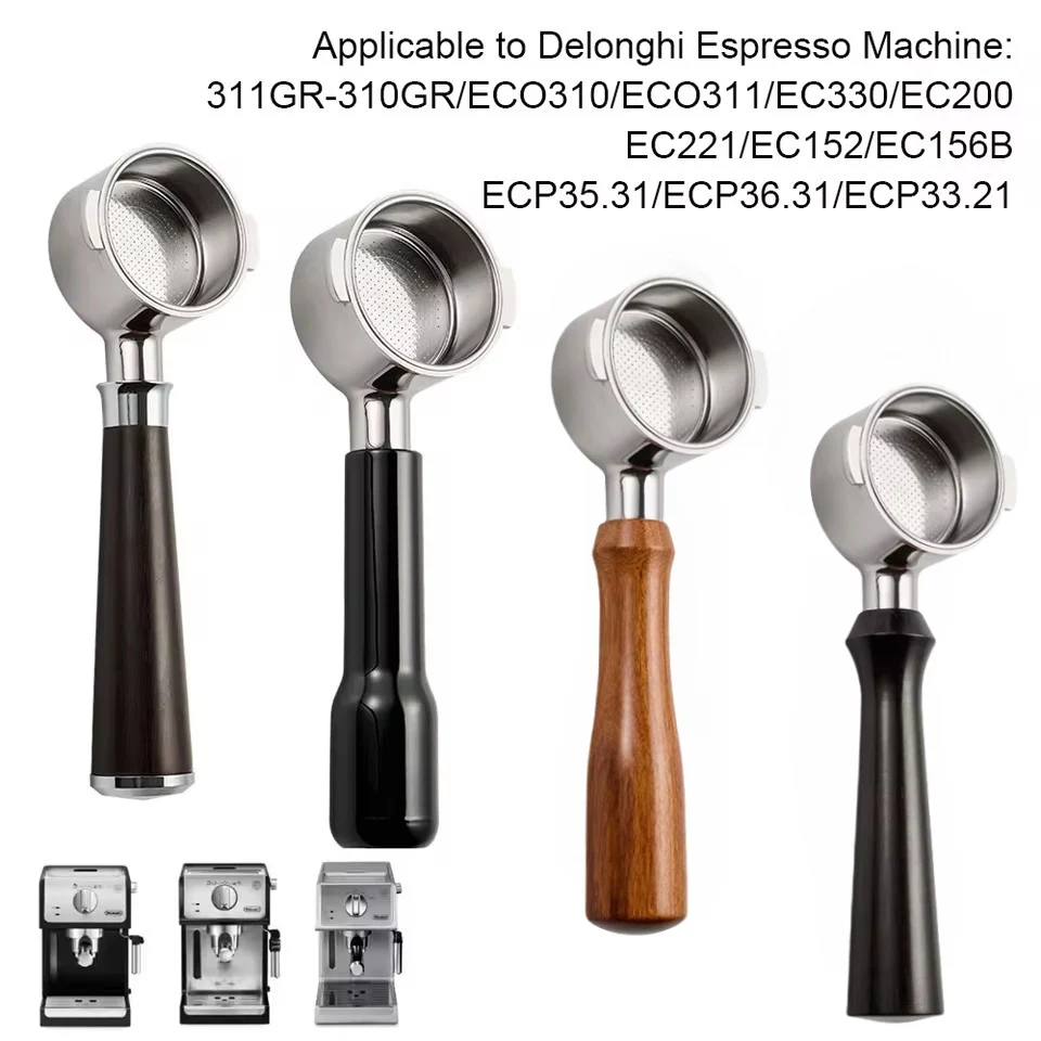 51 mm 2 Ohren Bodenloser Kaffee-Siebträger für Delonghi EC200/EC221/EC330/ECO310EC152 Modifizierter Kaffeegriff Espresso-Zubehör Image