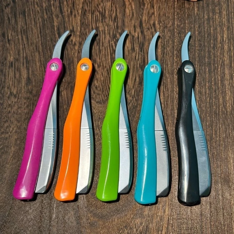 Japanischer Feder rasierer manuelles Falten sicherer Rasierer Herren haar Barts ch neider Friseurladen Friseur Rasierklingen halter y0705 Image