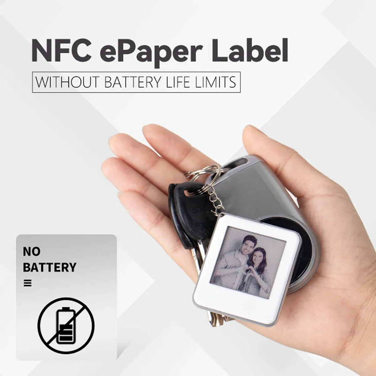 Eink Tag Batteriefreies NFC-Etikett 1,54 Zoll Epaper-Bildschirm DIY Digitaler Bilderrahmen Digitales Preisschild E Ink Elektronisches Regaletikett Image